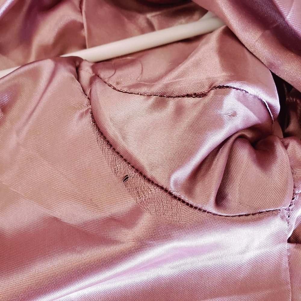 New Urban Retro Pink Velour Bomber Jacket Silk Sma - Picture 9 of 10